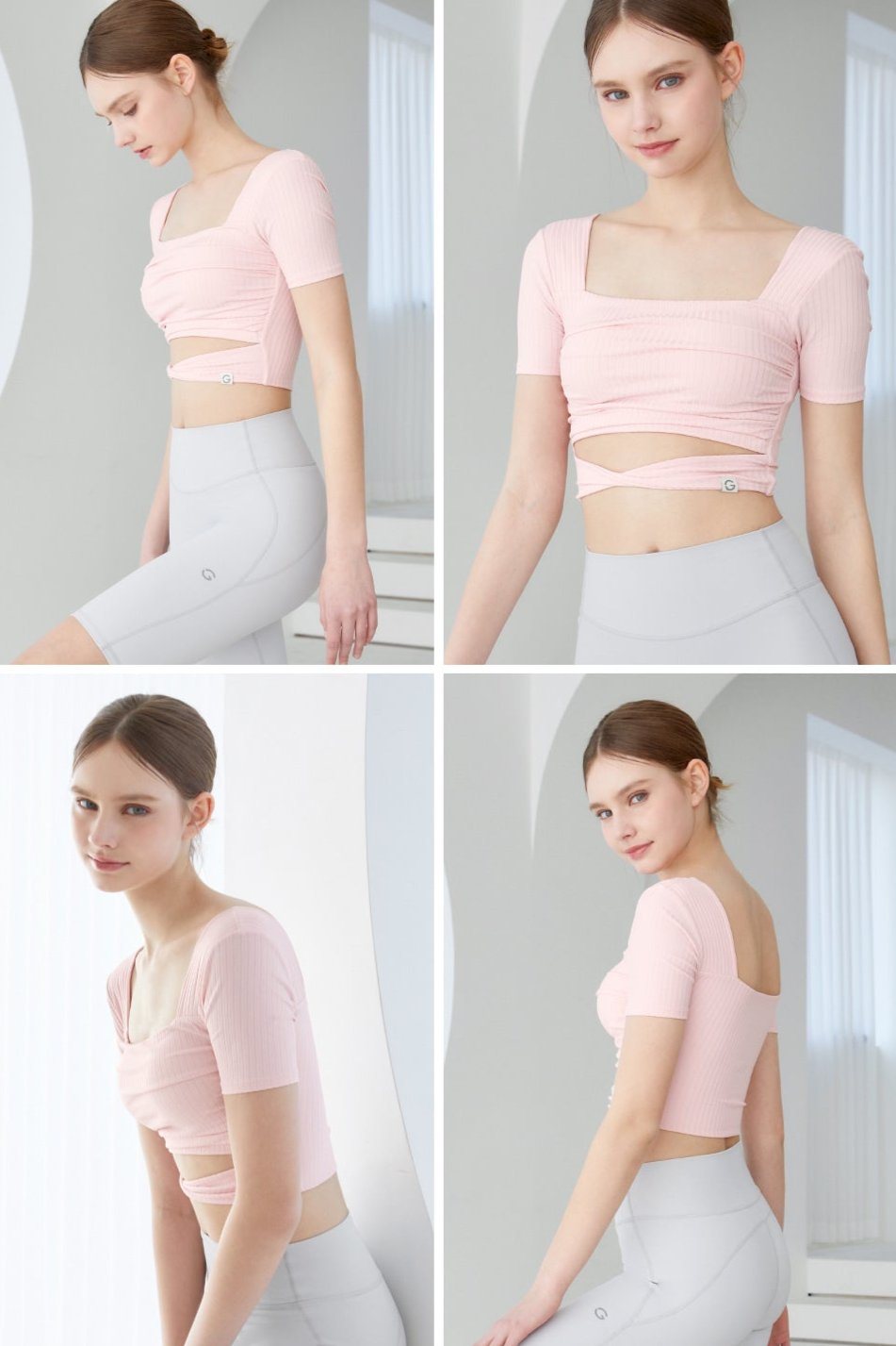 Grandeline El-flex RIB Twist Shirring Crop top