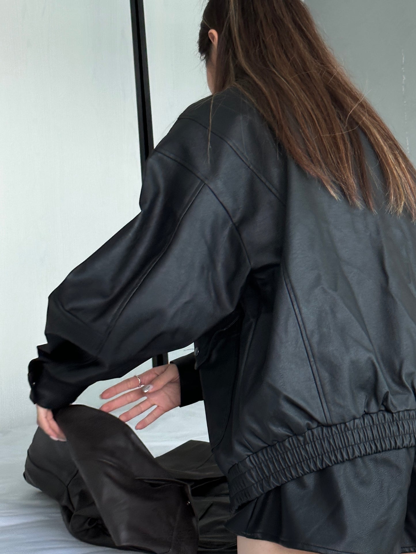 Flight leather jacket