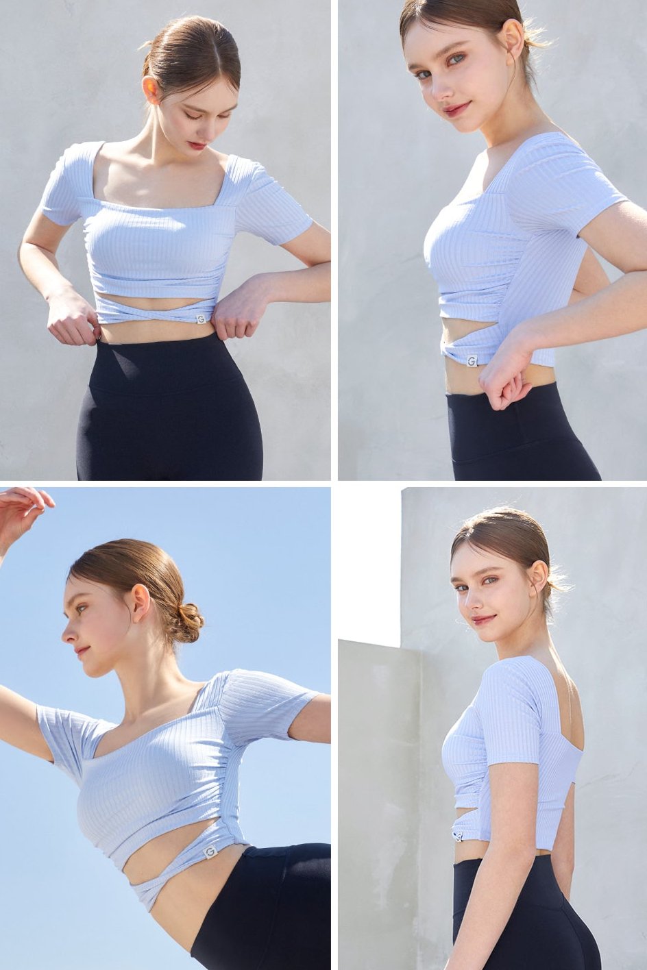 Grandeline El-flex RIB Twist Shirring Crop top