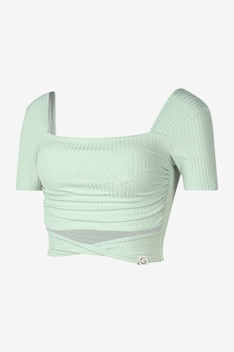 Grandeline El-flex RIB Twist Shirring Crop top