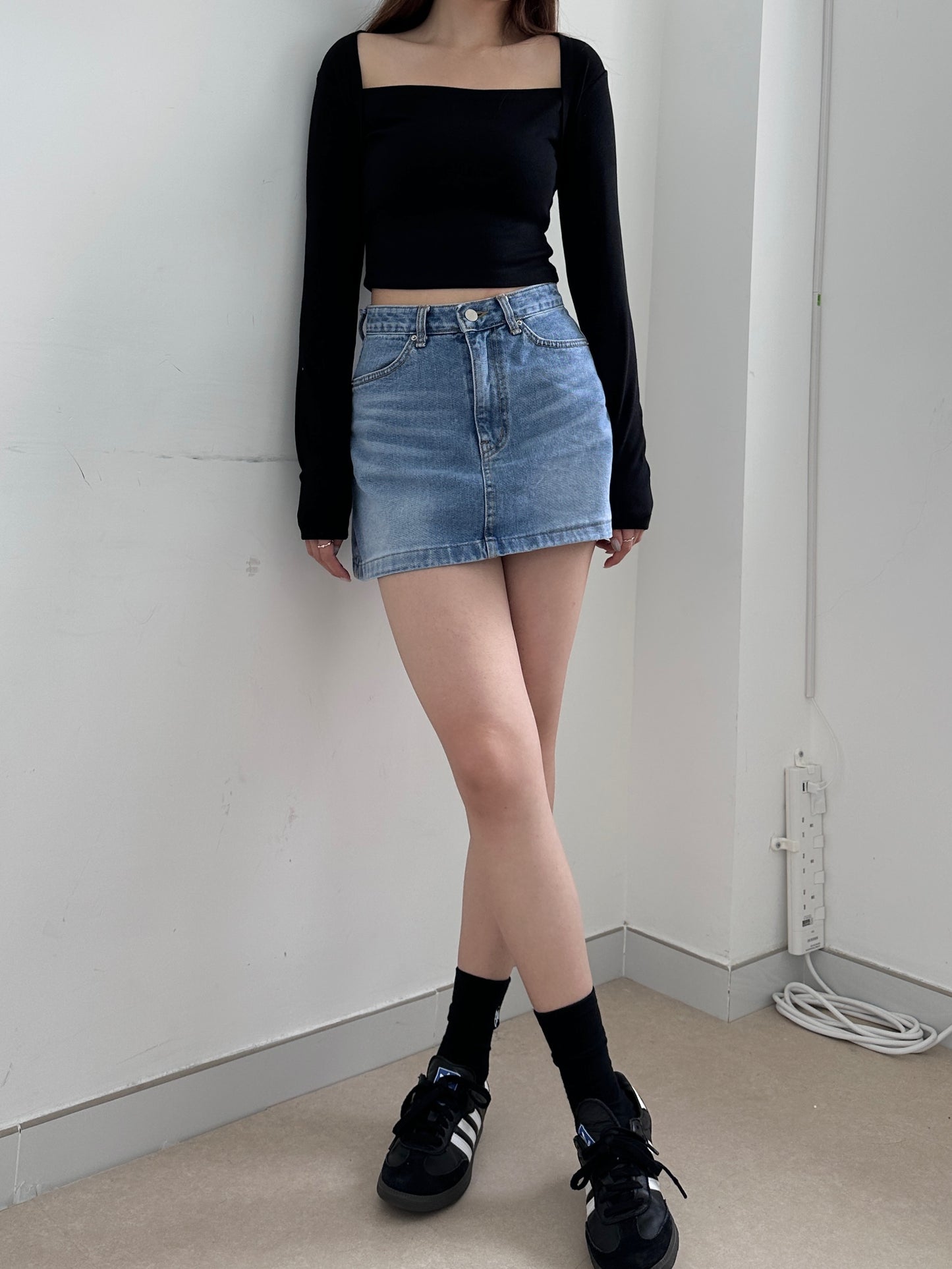 The denim skirt