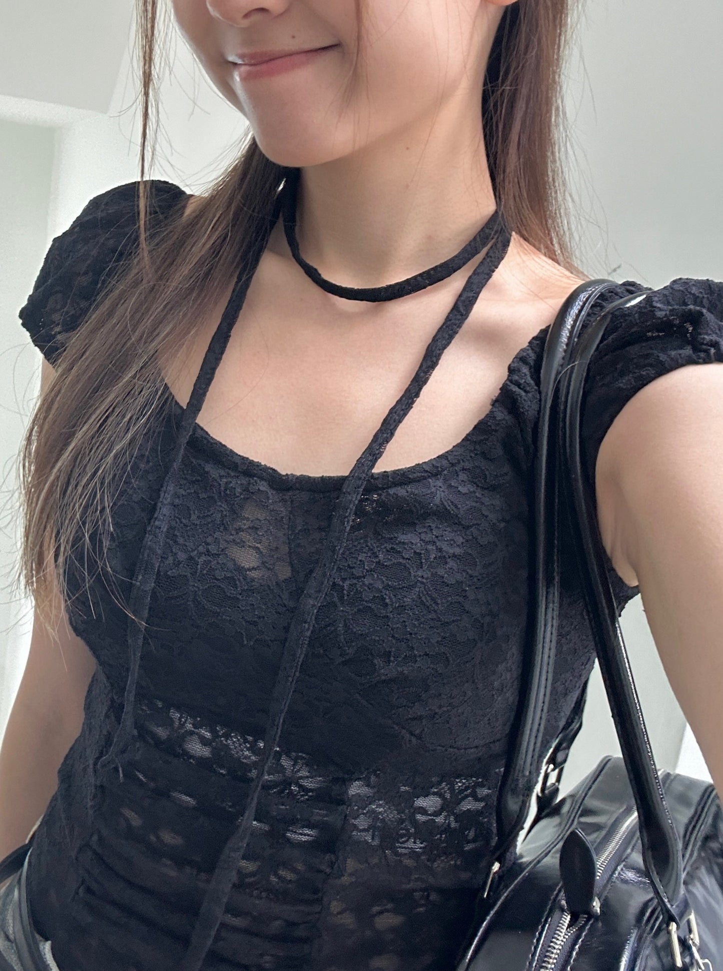 See through lace top