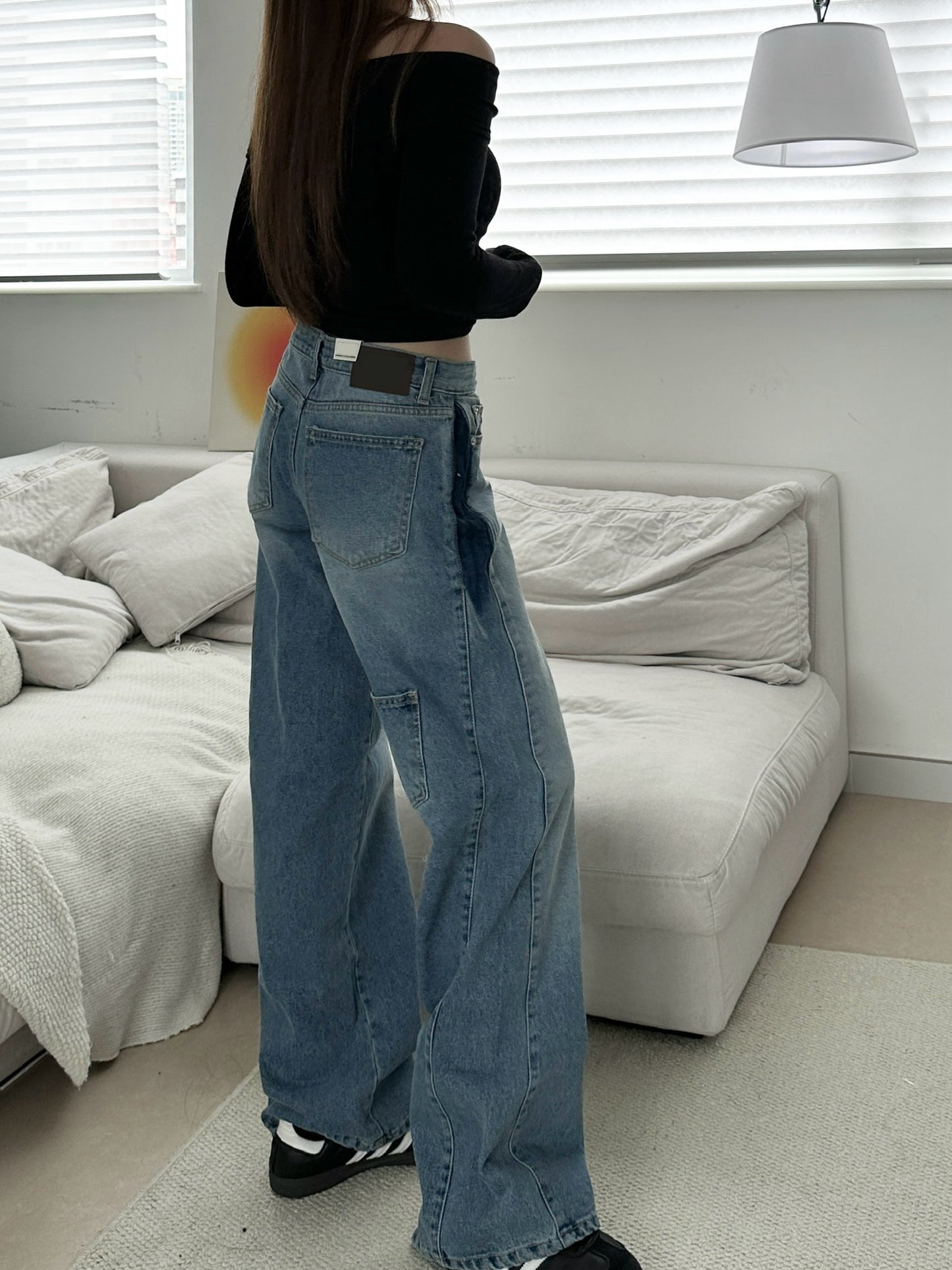 Gradient mid-rise jeans