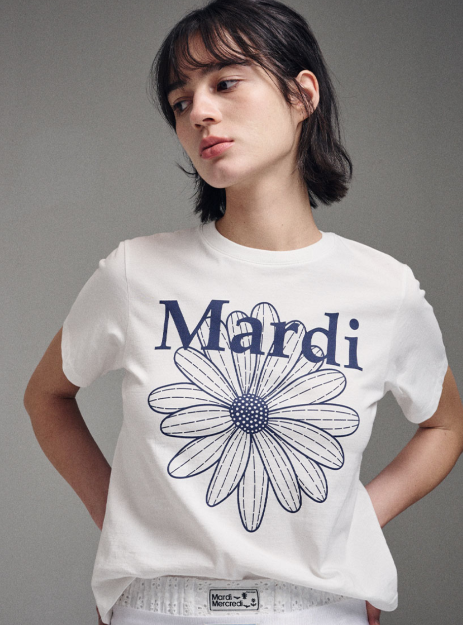 Mardi Mercredi Flowermardi slim T-shirt