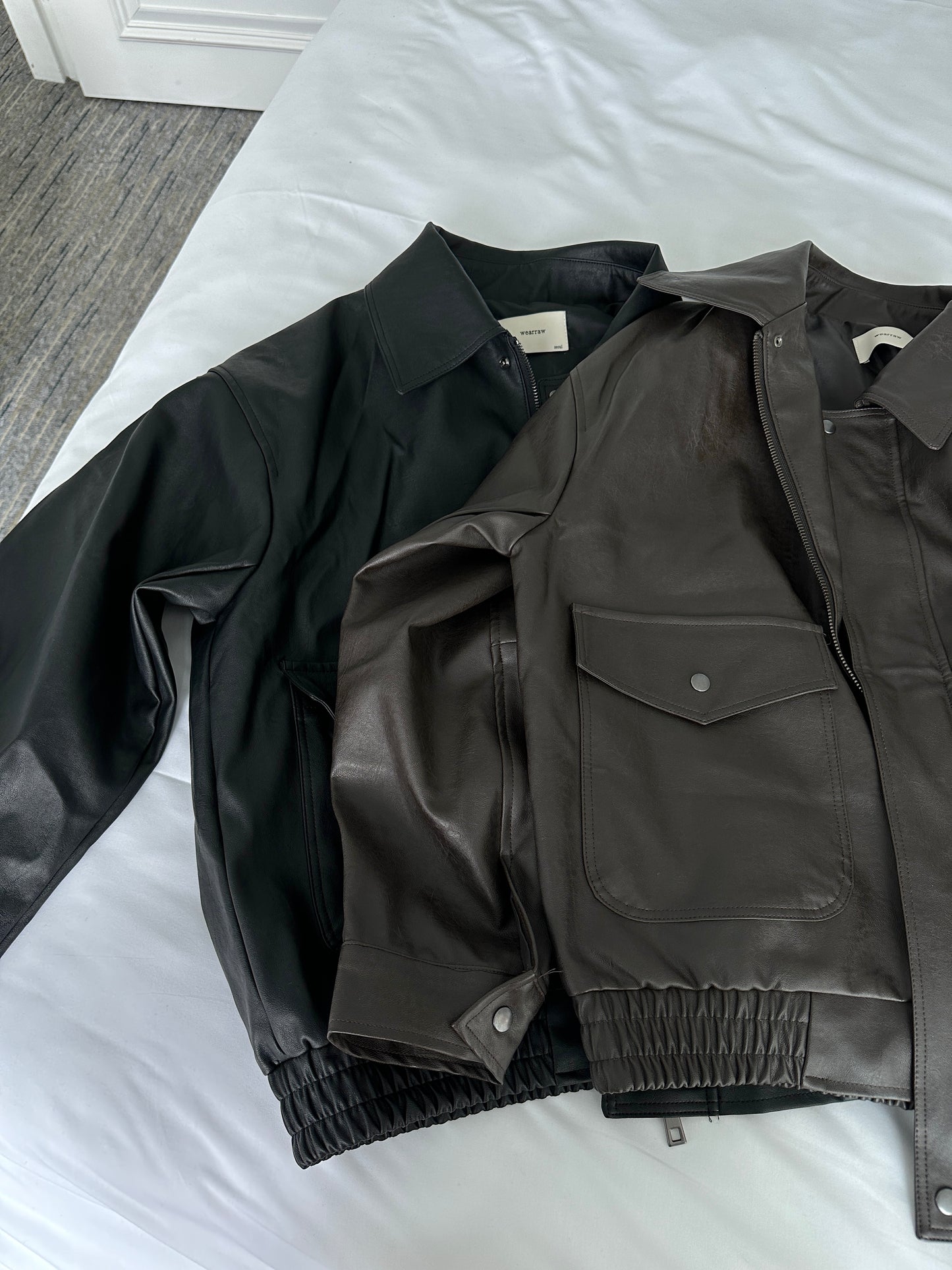 Flight leather jacket