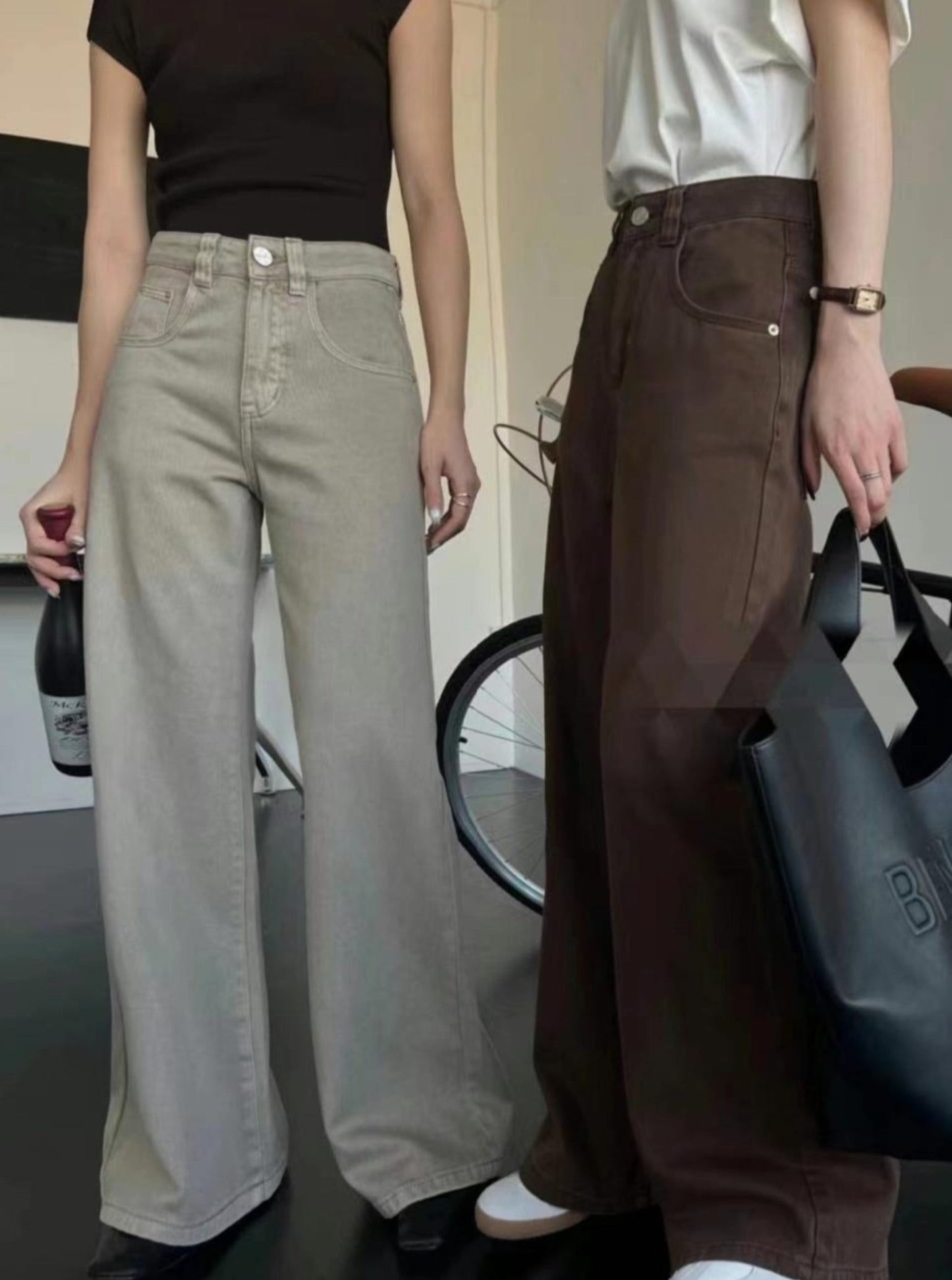 Boot cut earth tone pants