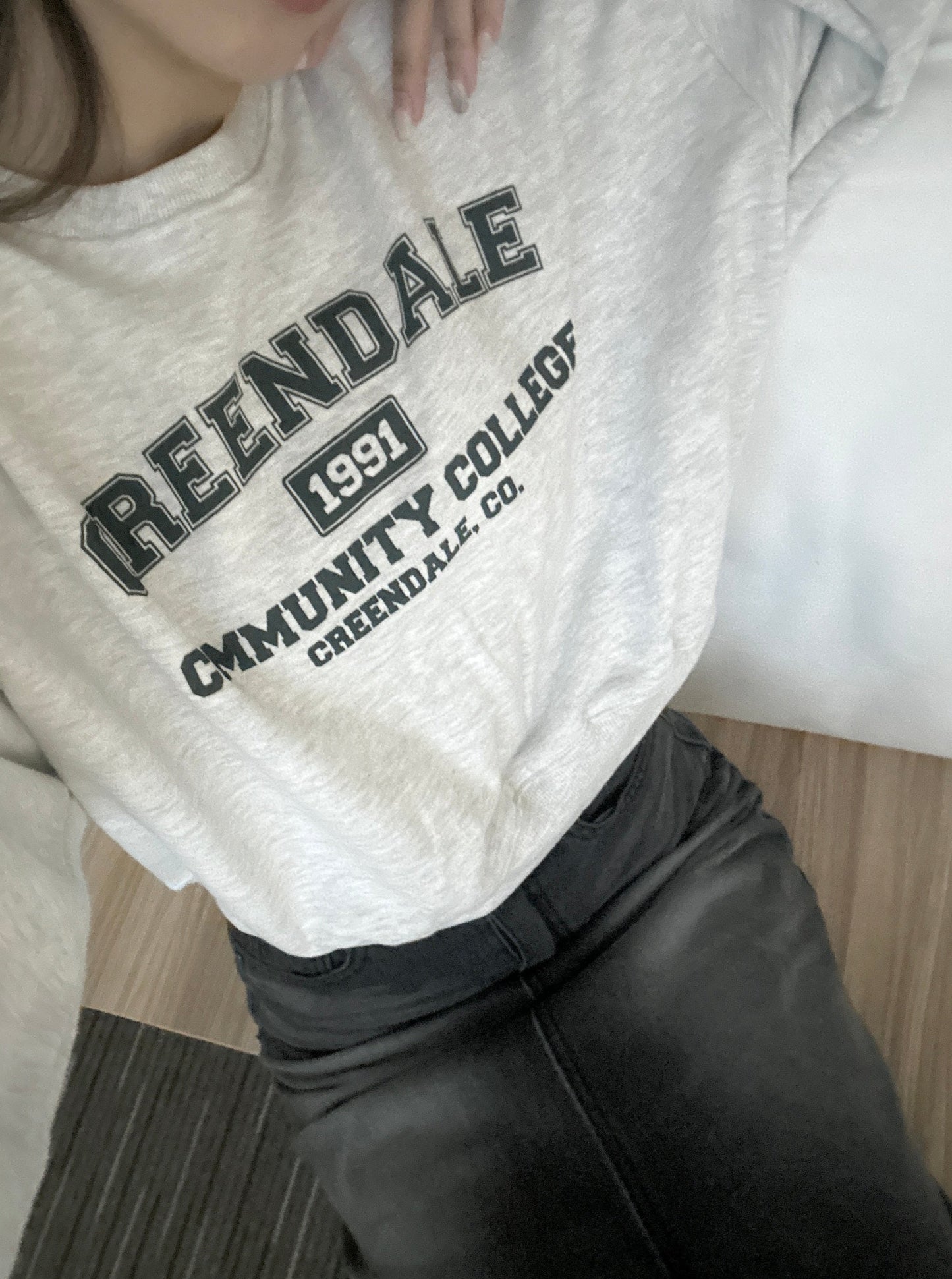 Greendale community college cropped sweatshirt