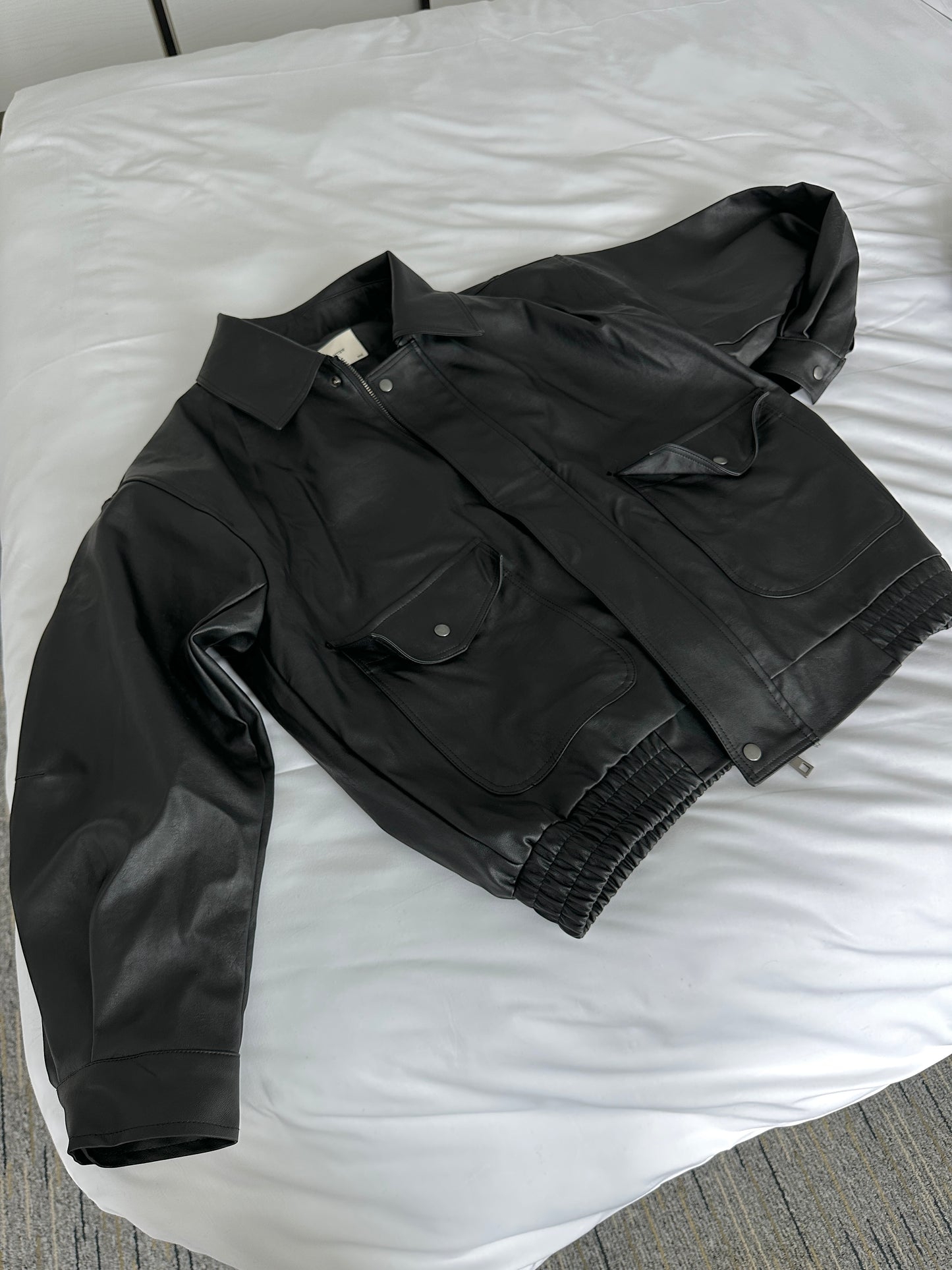 Flight leather jacket