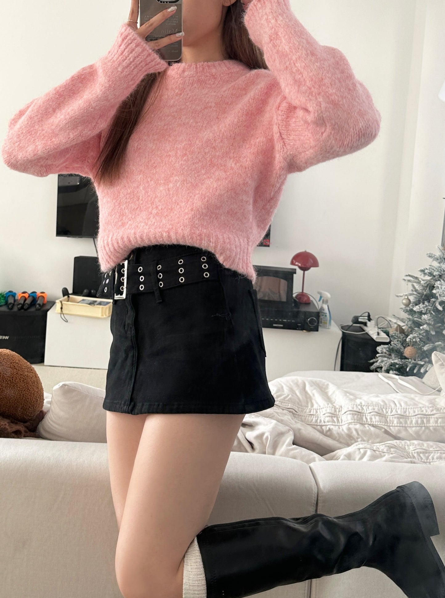 Y2K mini skirt with belt