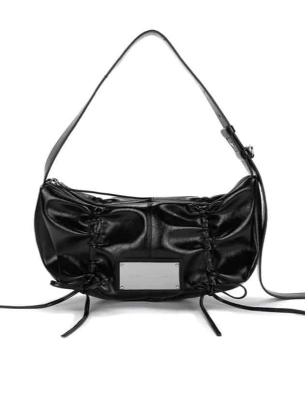 Matin Kim half shirring ribbon round bag