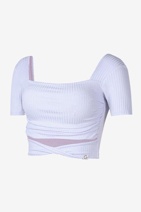 Grandeline El-flex RIB Twist Shirring Crop top