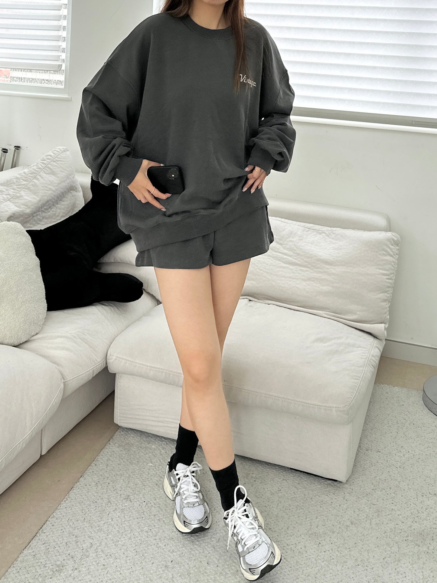 Oversize vintage sweatshirt set