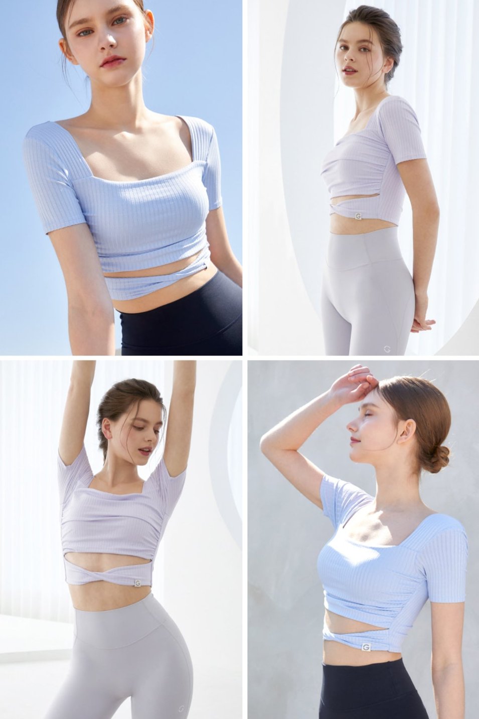 Grandeline El-flex RIB Twist Shirring Crop top