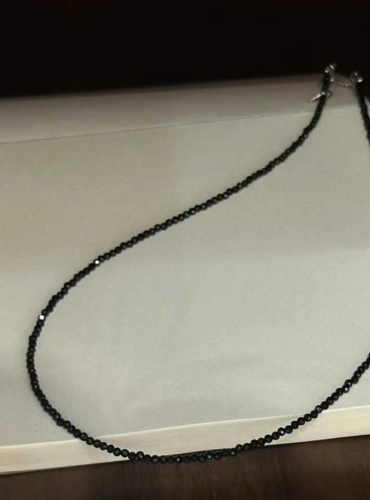 925 Sliver Black Spinel Necklace