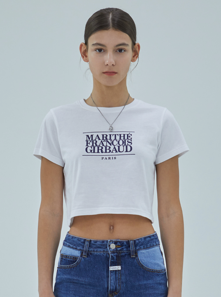 MARITHE FRANCOIS GIRBAUD classic logo crop tee