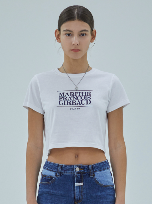 MARITHE FRANCOIS GIRBAUD classic logo crop tee