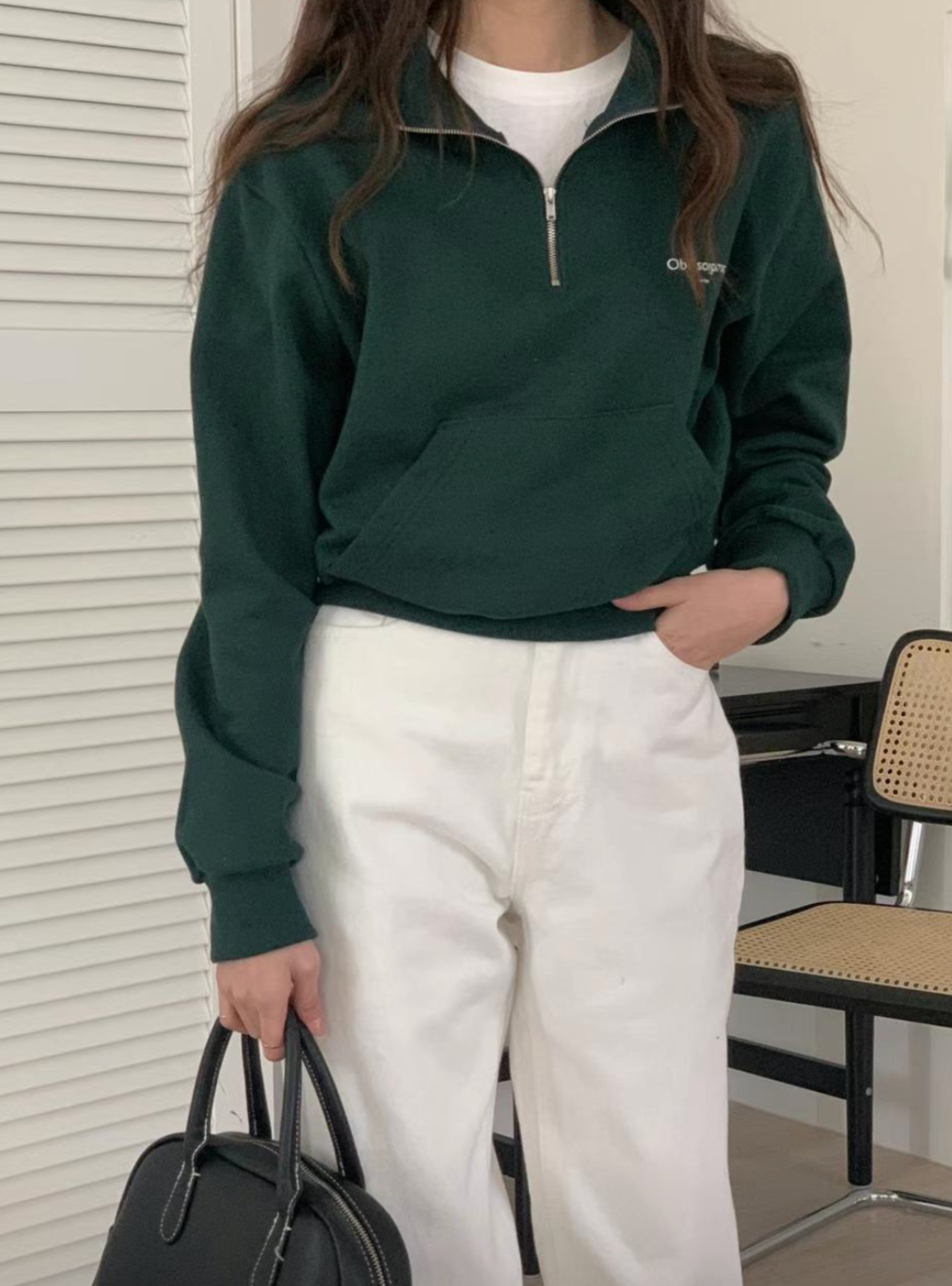 Green quarter zip sweatshirt