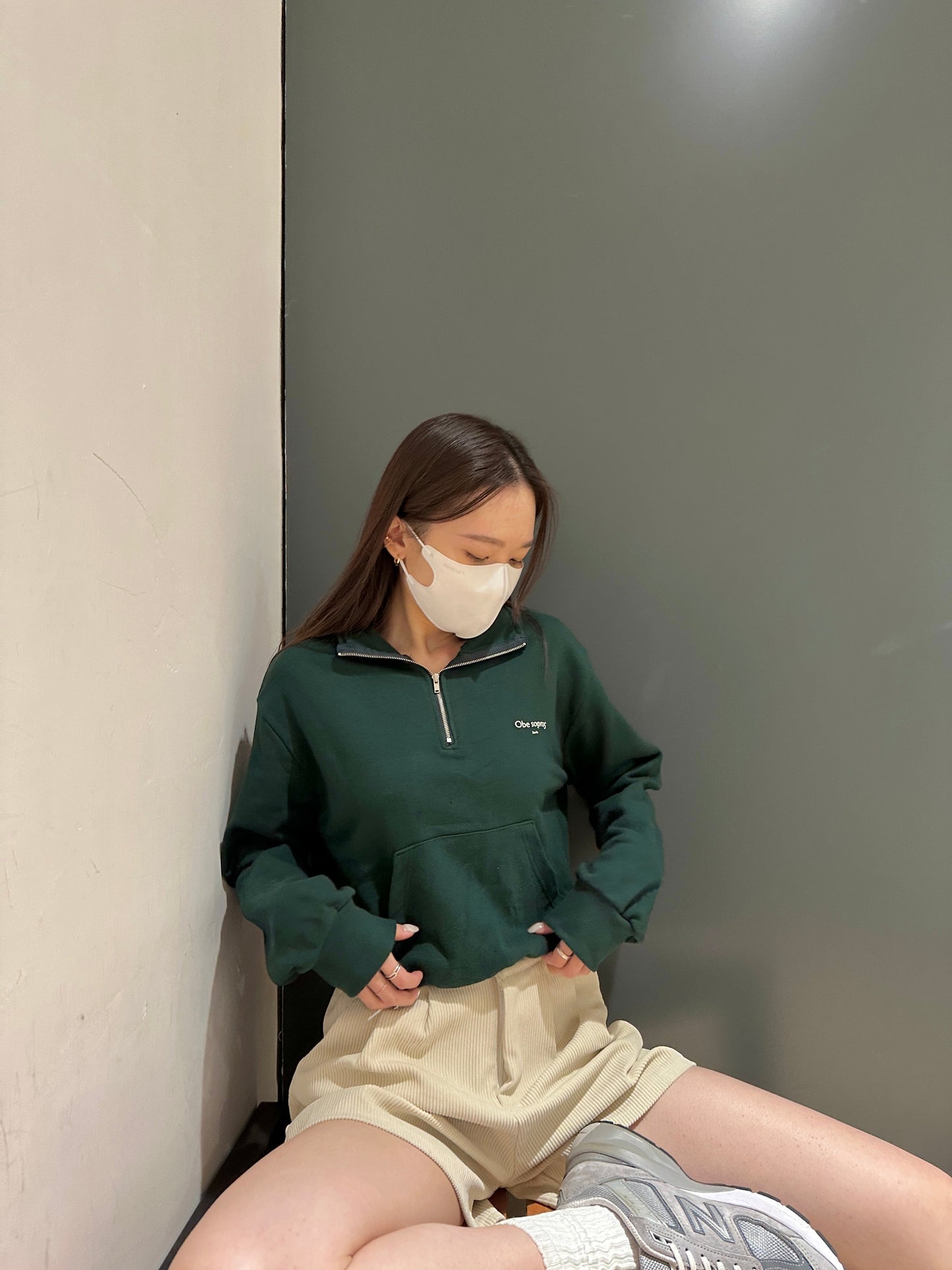 Green quarter zip sweatshirt